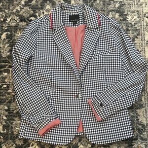Cynthia Rowley Navy Gingham Blazer